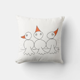 針金の上に3羽の鳥 クッション