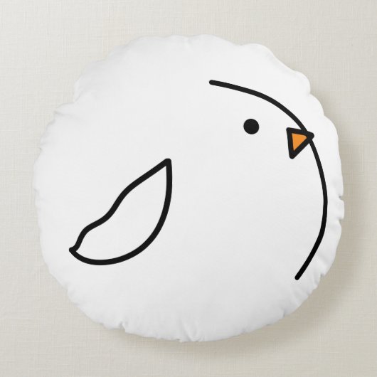 針金の上に3羽の鳥 ラウンドクッション (正面)