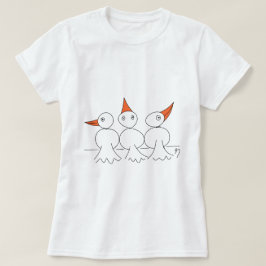 針金の上に3羽の鳥 Tシャツ