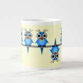 針金の上の鳥 ジャンボコーヒーマグカップ (正面)