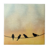 針金の上の鳥 タイル (正面)
