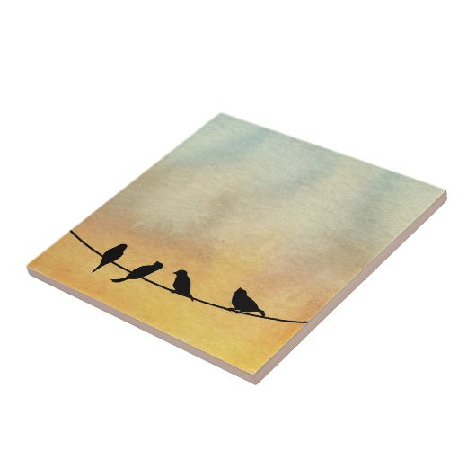 針金の上の鳥 タイル (側面)