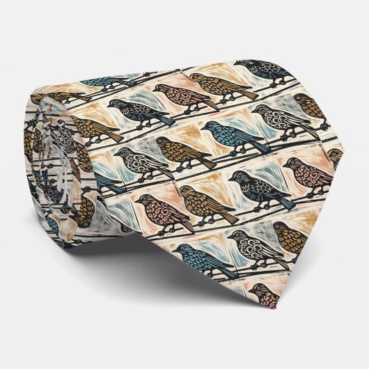 針金の上の鳥 ネクタイ (ロール)