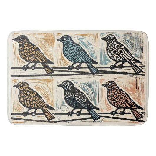 針金の上の鳥 バスマット (正面)
