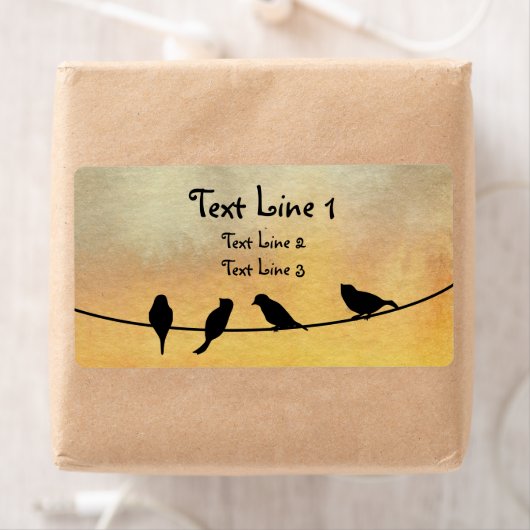 針金の上の鳥 ラベル (インサイチュ)