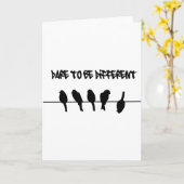 針金の上の鳥 – 敢えて行違うく カード (黄色い花)