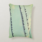 針金上の鳥、ヴィンテージ青空。 アクセントクッション (裏面(縦))