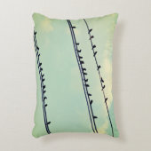 針金上の鳥、ヴィンテージ青空。 アクセントクッション (正面(垂直))