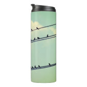 針金上の鳥、ヴィンテージ青空。 タンブラー (回転右)