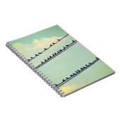 針金上の鳥、ヴィンテージ青空。 ノートブック (右側)