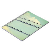 針金上の鳥、ヴィンテージ青空。 ノートブック (左側)