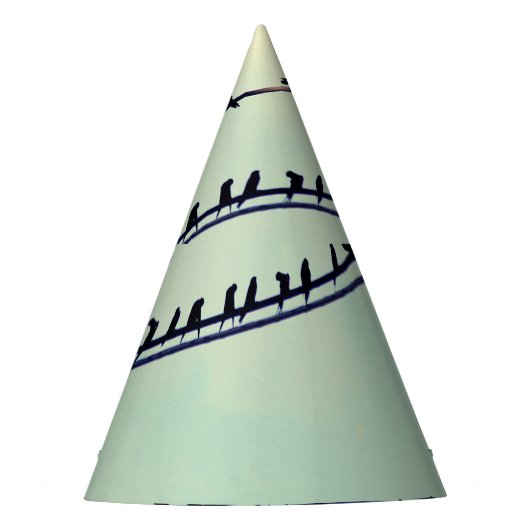 針金上の鳥、ヴィンテージ青空。 パーティーハット (正面)