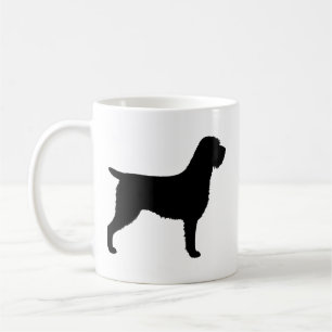 針金毛のポインティンググリフォン犬シルエット コーヒーマグカップ