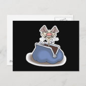 釣りおもしろい金入りマウス ポストカード (正面/裏面)