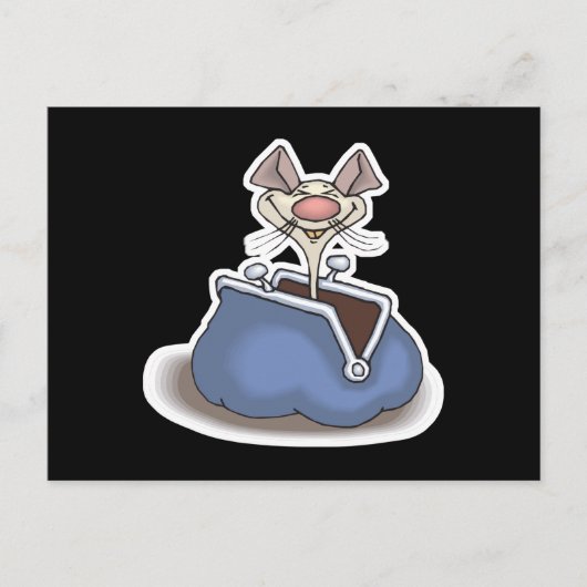 釣りおもしろい金入りマウス ポストカード (正面)