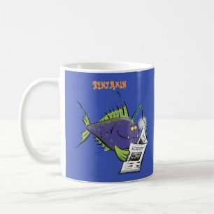 釣りおもしろい魚の漫画のコーヒーマグ コーヒーマグカップ