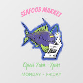 釣りおもしろい魚の漫画 ウィンドウサイン (シート)