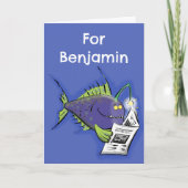 釣りおもしろい魚の漫画 カード (正面)