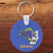 釣りおもしろい魚の漫画 キーホルダー (正面)