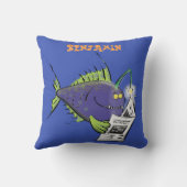 釣りおもしろい魚の漫画 クッション (裏面)