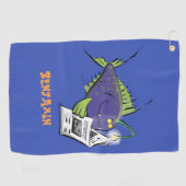 釣りおもしろい魚の漫画 ゴルフタオル (横)