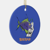 釣りおもしろい魚の漫画 セラミックオーナメント (右)