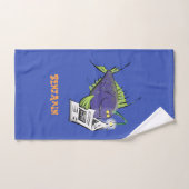 釣りおもしろい魚の漫画 バスタオルセット (ハンドタオル)