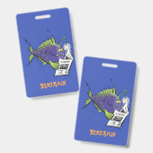 釣りおもしろい魚の漫画 バッジ (正面＆裏面)