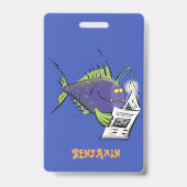 釣りおもしろい魚の漫画 バッジ (裏面)