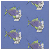 釣りおもしろい魚の漫画 ファブリック (クローズアップ)