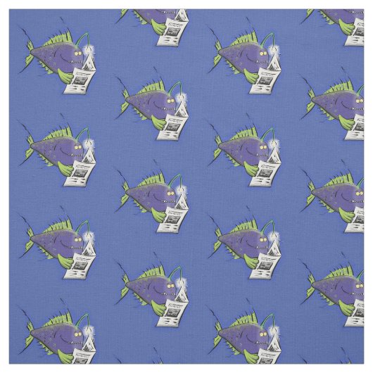 釣りおもしろい魚の漫画 ファブリック (見本)