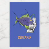 釣りおもしろい魚の漫画 フードラベル (シングルラベル)
