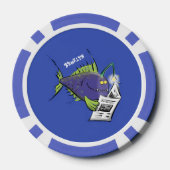 釣りおもしろい魚の漫画 ポーカーチップ (裏面)