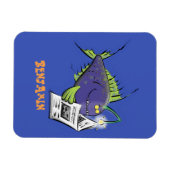 釣りおもしろい魚の漫画 マグネット (横)