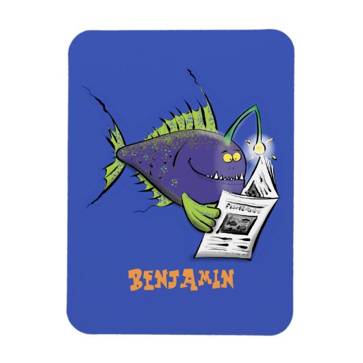 釣りおもしろい魚の漫画 マグネット (縦)