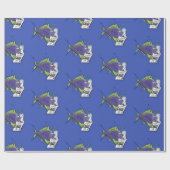 釣りおもしろい魚の漫画 ラッピングペーパー (フラット)