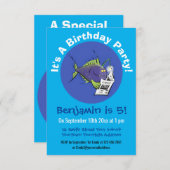 釣りおもしろい魚の漫画 招待状 (正面/裏面)