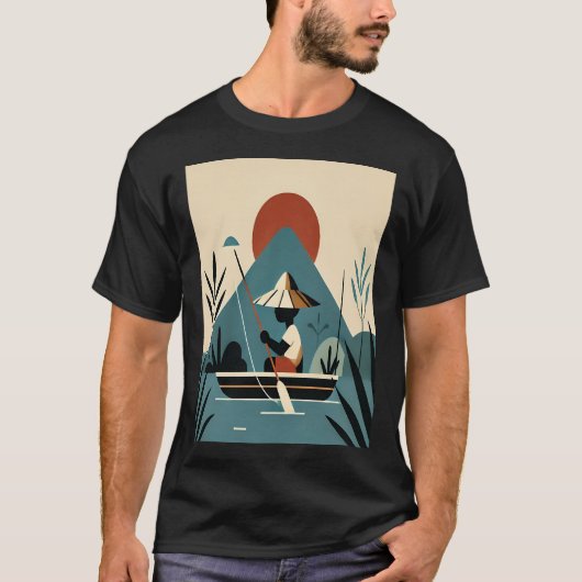 釣りか私か面白い Tシャツ (正面)