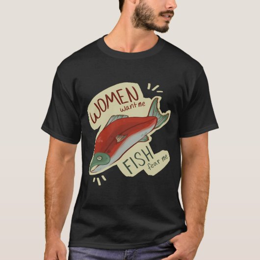 釣りが好きなのに働かざるを得ない Tシャツ (正面)