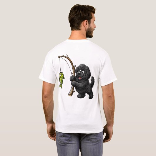 釣りが好きなパピー Tシャツ (裏面フル)
