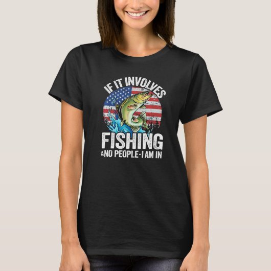 釣りが絡み 人が映ってなければ アメリカ国旗 Tシャツ (正面)