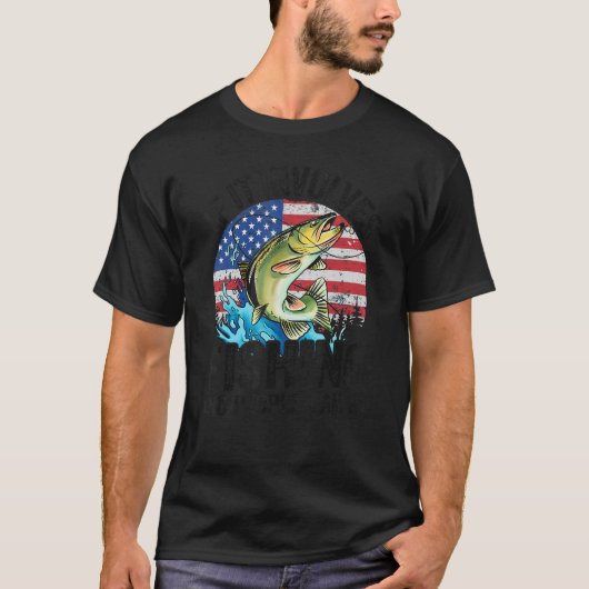 釣りが絡み 人が映ってなければ アメリカ国旗 Tシャツ (正面)