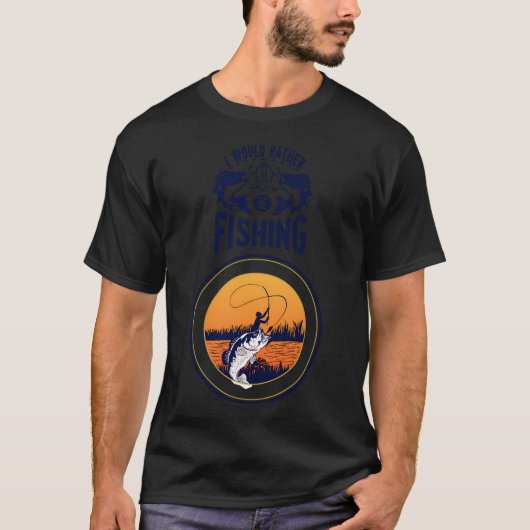 釣りさえできれば幸せ Tシャツ (正面)