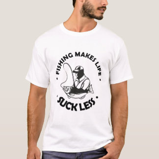 釣りで人生の嫌なことが忘れられる - 釣り好きのための面白いデザイン Tシャツ