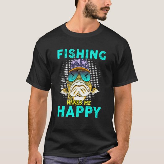 釣りで幸せな気持ちになる Tシャツ (正面)