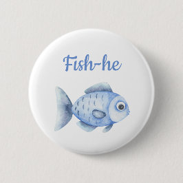 釣りで性別発表 - 男の子チームの魚だよ 缶バッジ