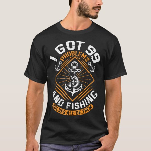 釣りで解決！99の問題 Tシャツ (正面)