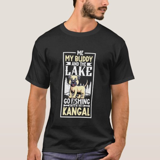 釣りとカンガルシェパード Tシャツ (正面)