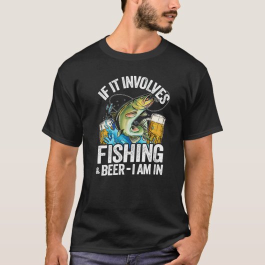 釣りとビールが絡むなら僕は釣り人です Tシャツ (正面)
