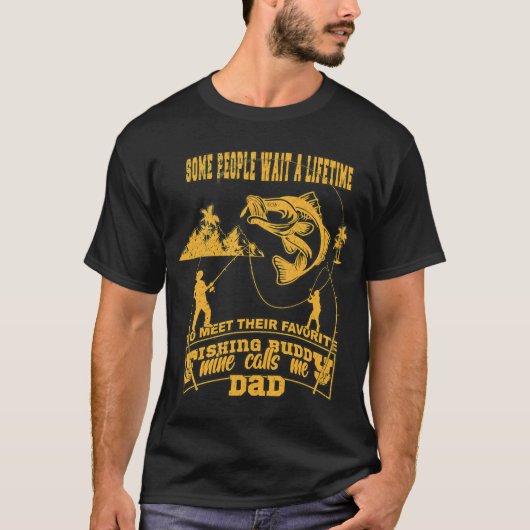 釣りとビールのデザイン Tシャツ (正面)